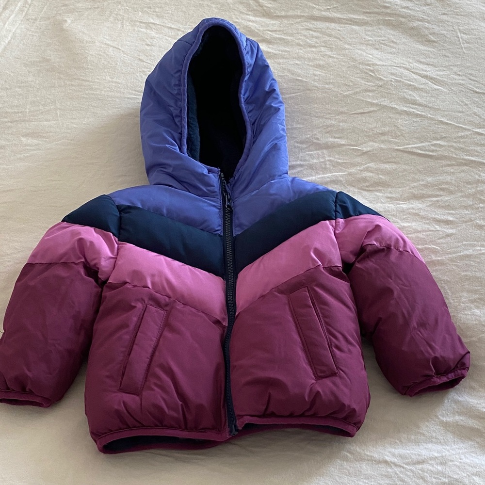 Swiss Tech Kids Colorblock Puffer Jacket - Blue, Pink, Purple
